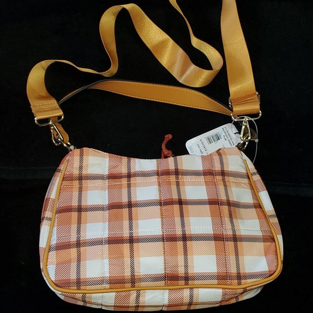 R2 Purse Quilted Nylon Shoulder Bag Purse Crossbody Plaid Purse NWT